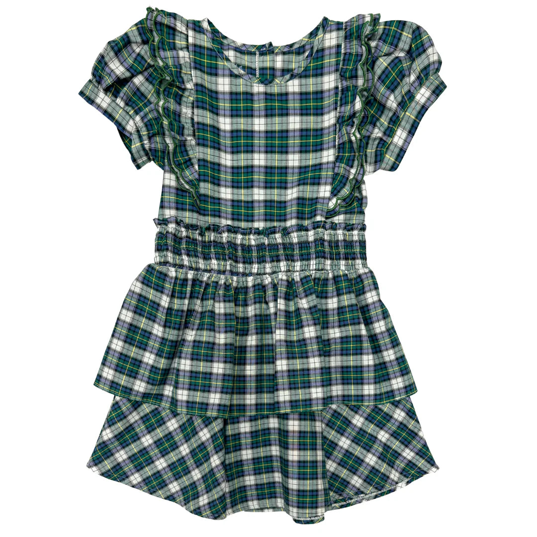 green plaid dress girl Girls: The Blaire Green Plaid Scalloped Dress, (5/6) - The Mint Julep Boutique