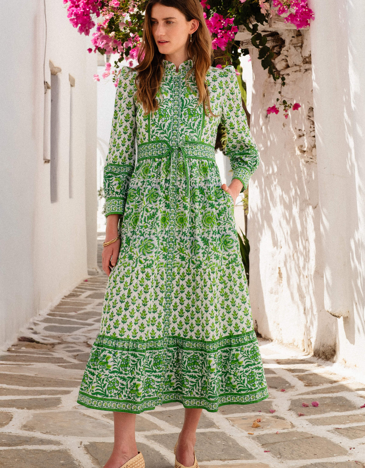 green emerald velvet dress Verdant Botanics Gemma Dress, S