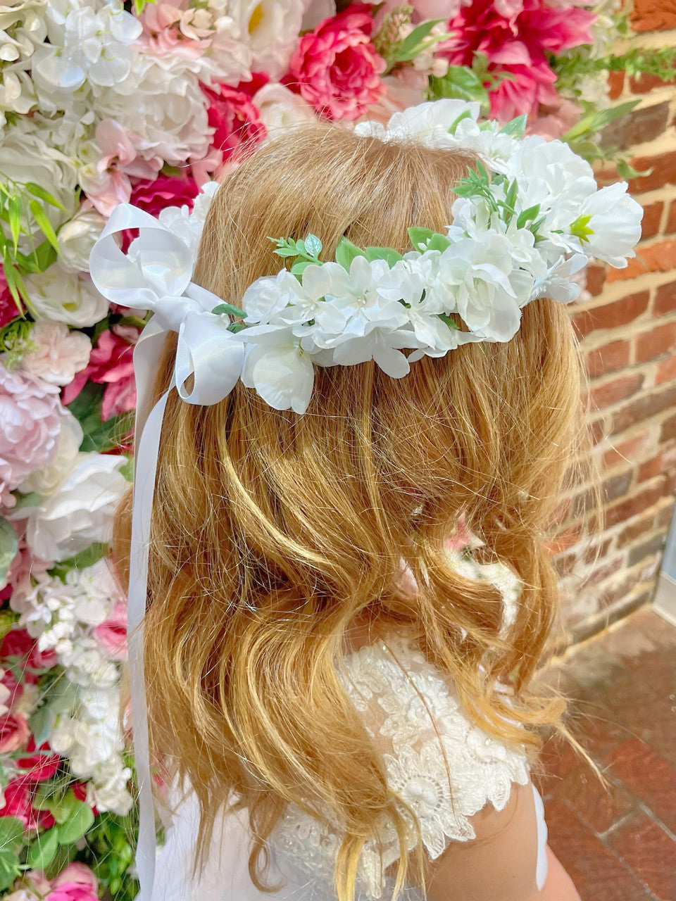 White Flower Crown with Greenery | Monday's Child