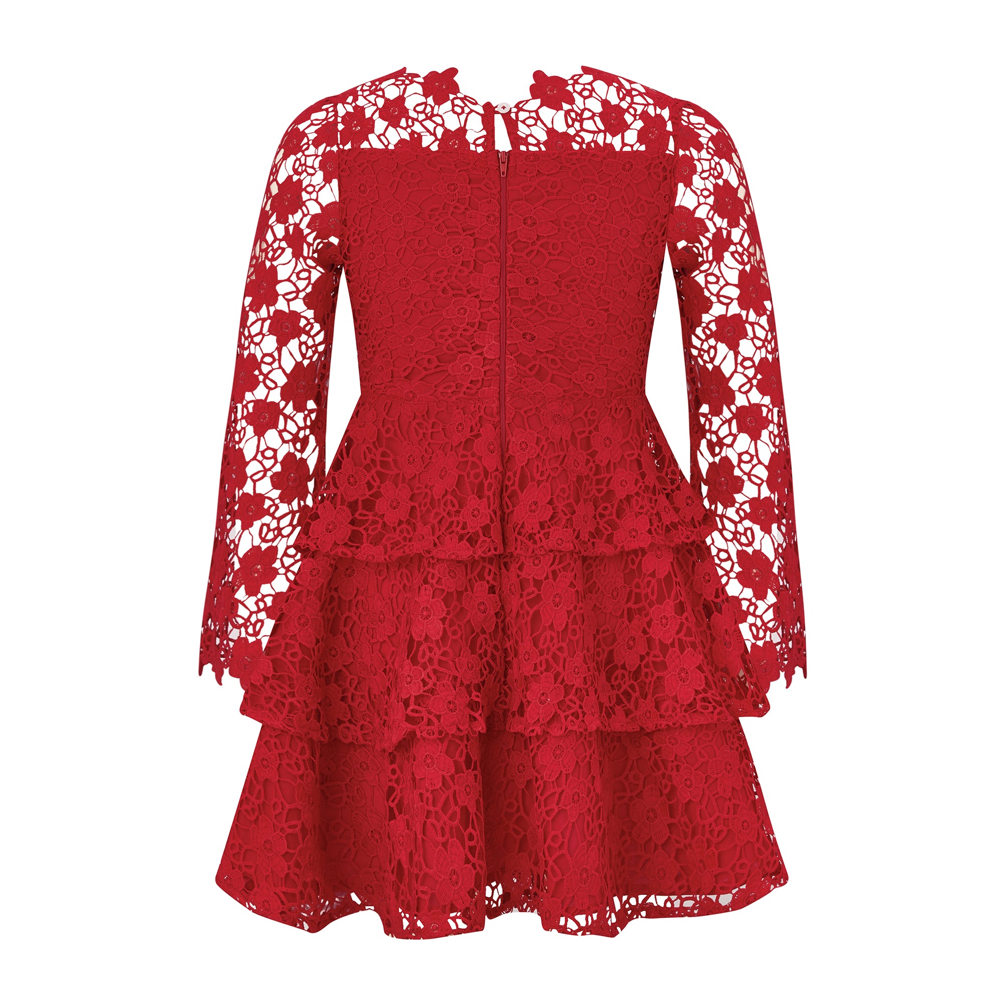 Red Embroidered Cora Dress