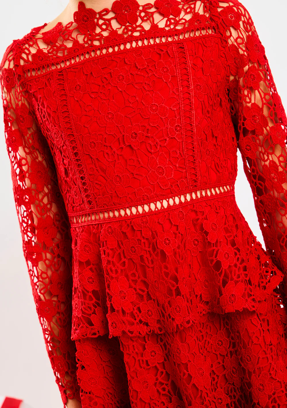 Red Embroidered Cora Dress