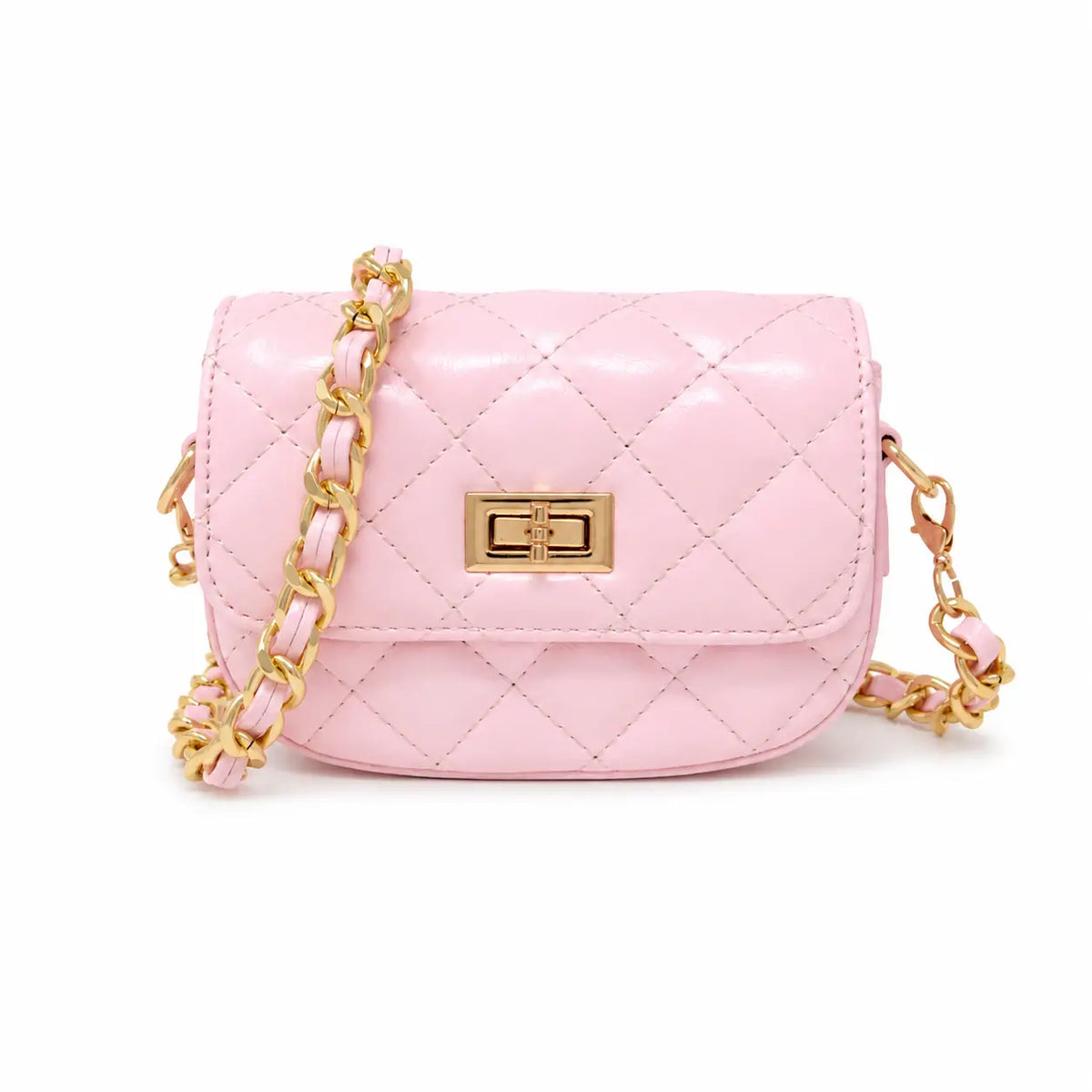 Pink Quilted Crossbody Bag