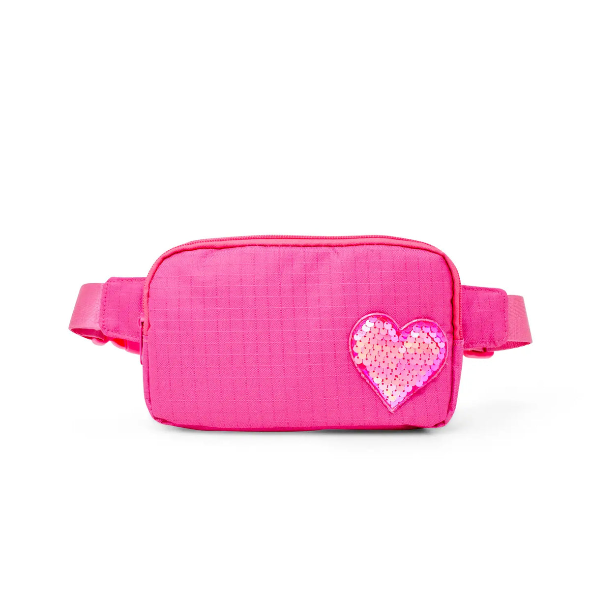 Hot Pink Sequin Heart Belt Bag