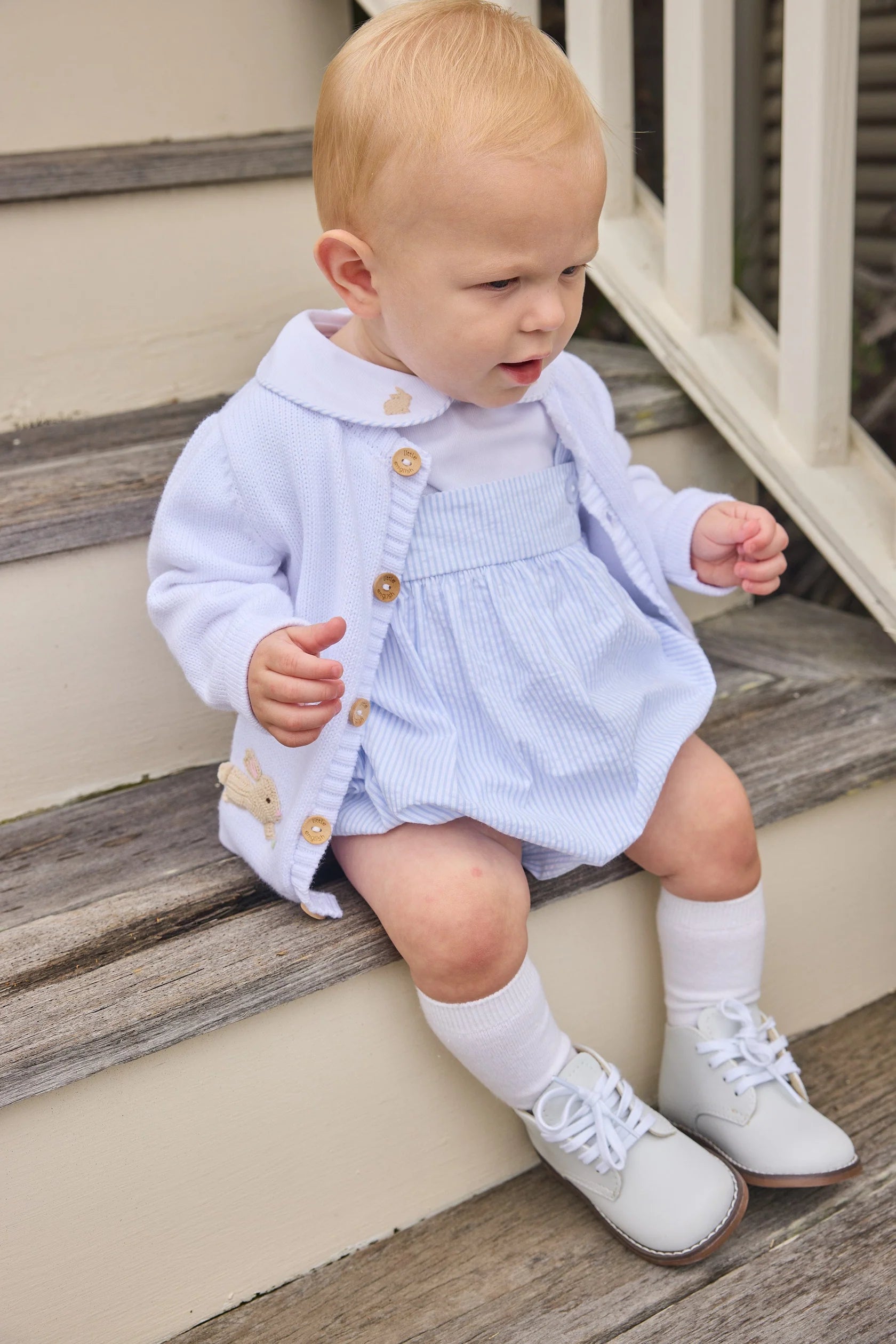 White Crochet Bunny Cardigan