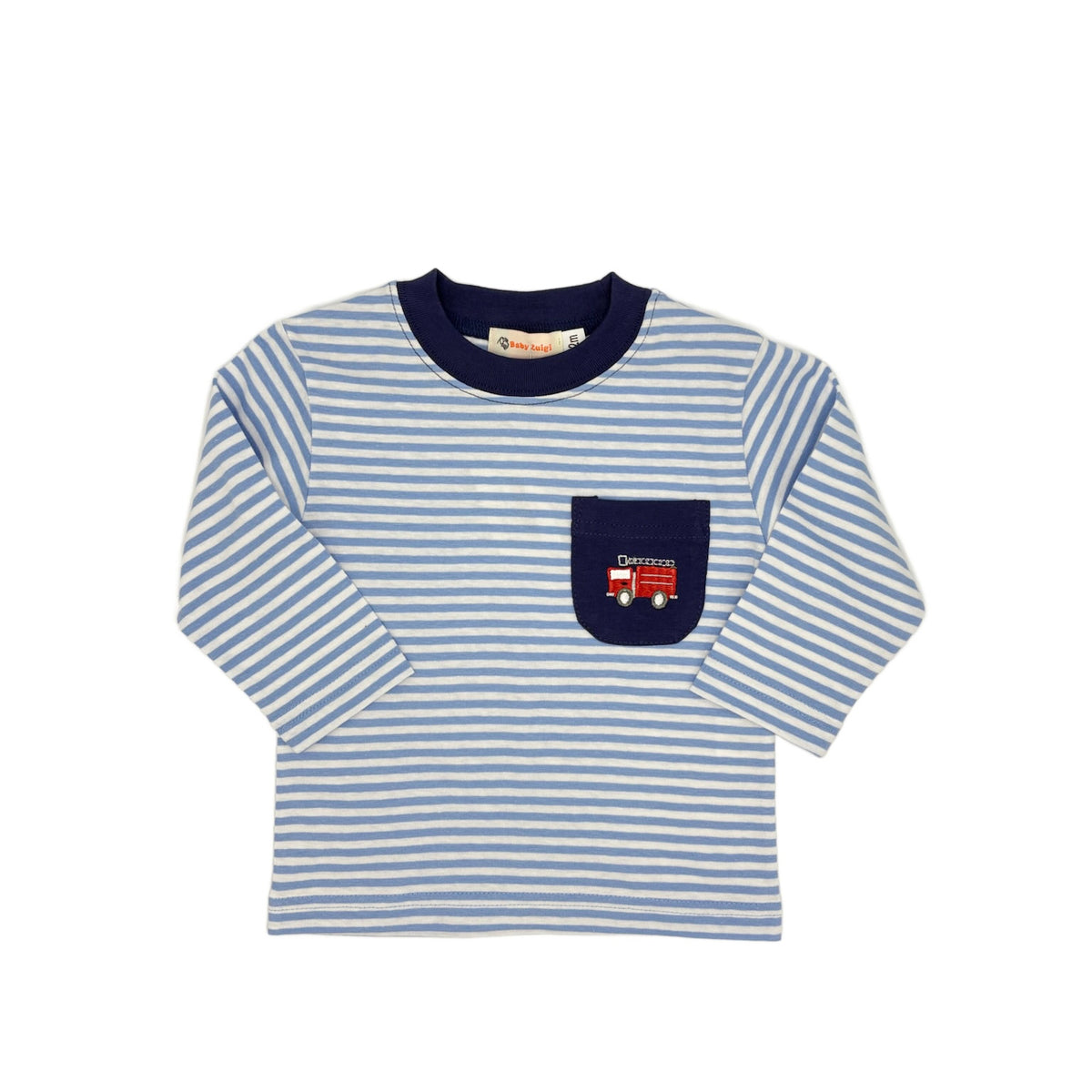 Blue Striped Firetruck Pocket Shirt