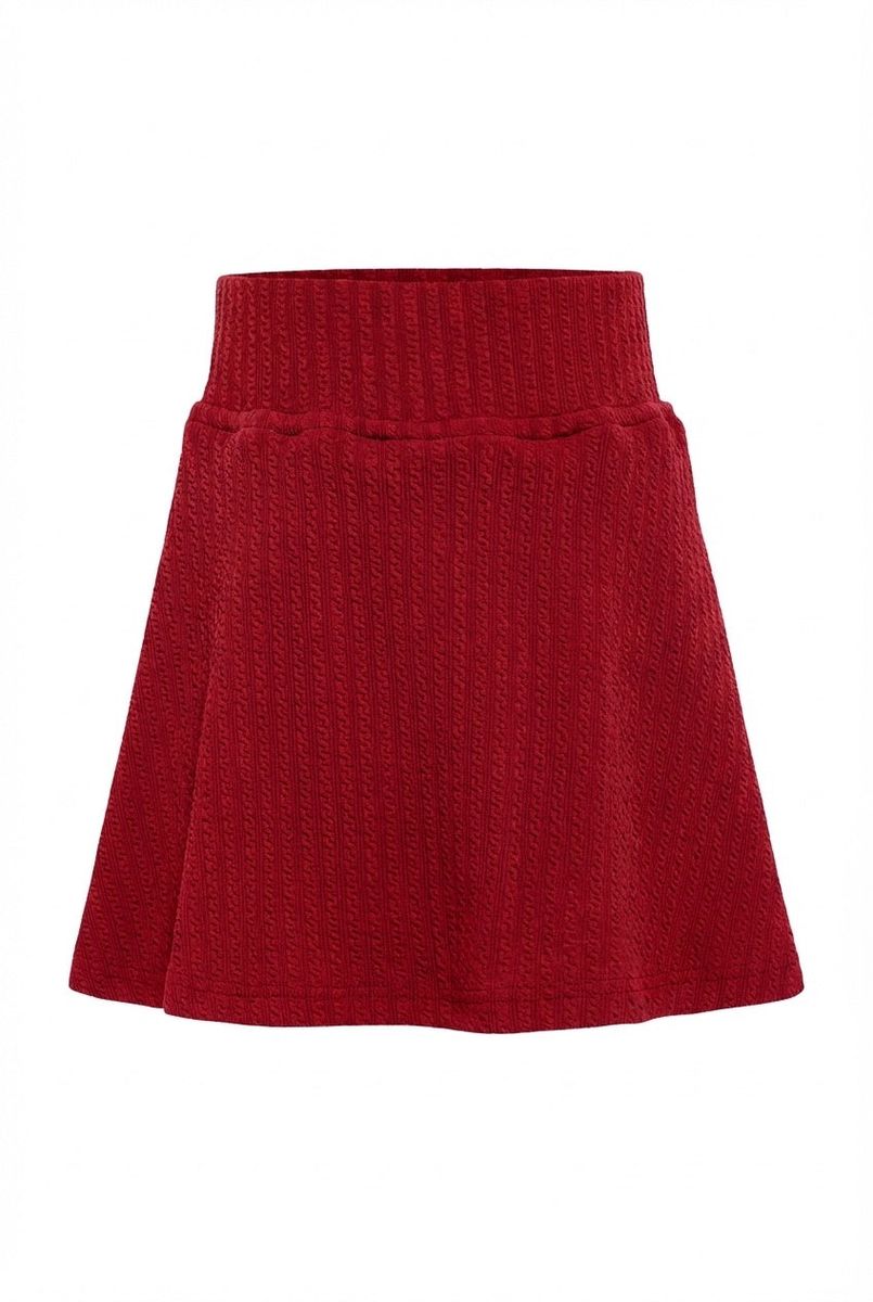 Textured Red Libba Skirt