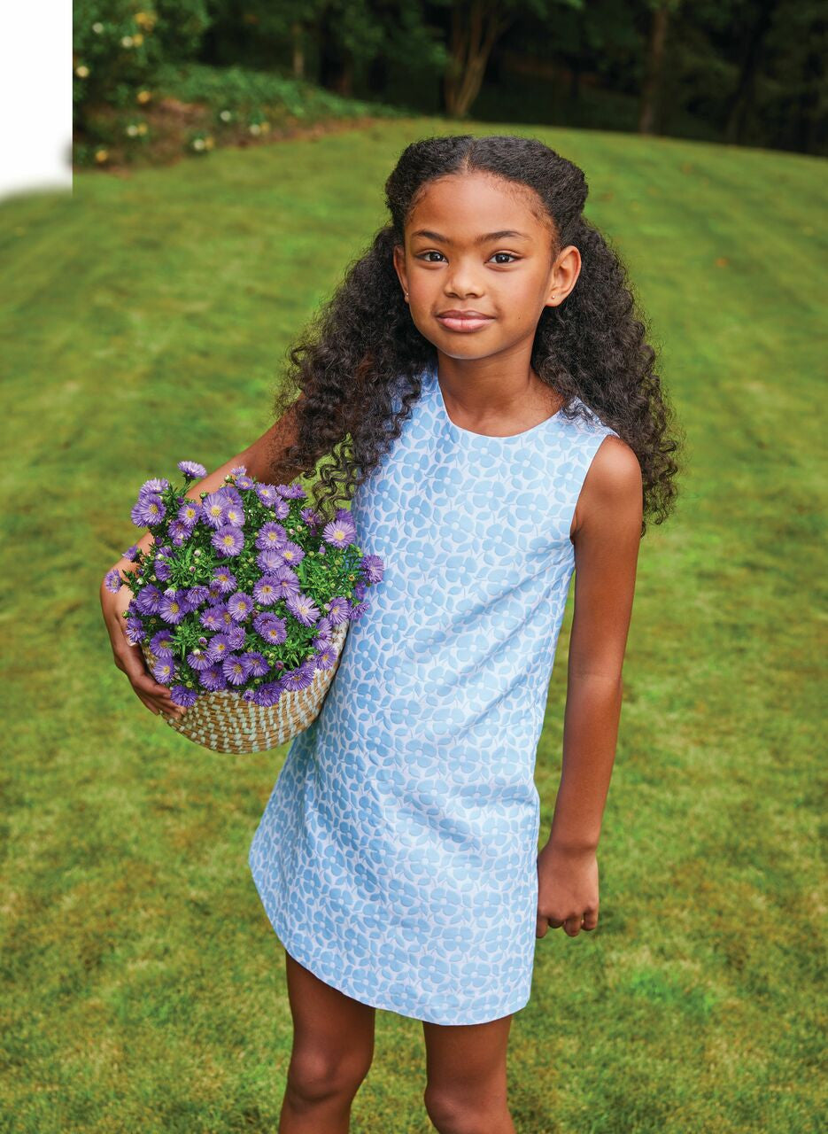 Blue Jacquard Shift Dress Monday s Child