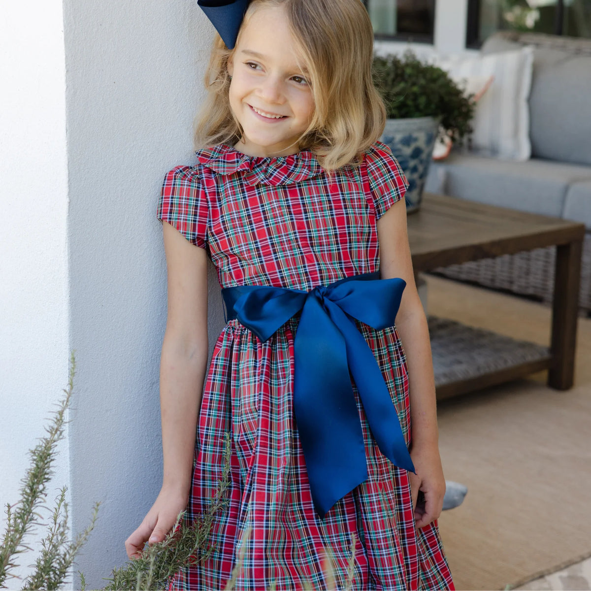 Tartan with Navy Cord Dress