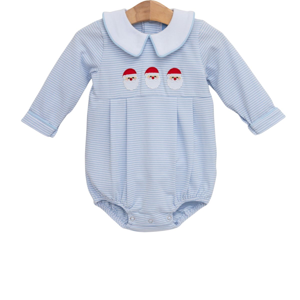 Blue Stripe Santa Trio Bubble