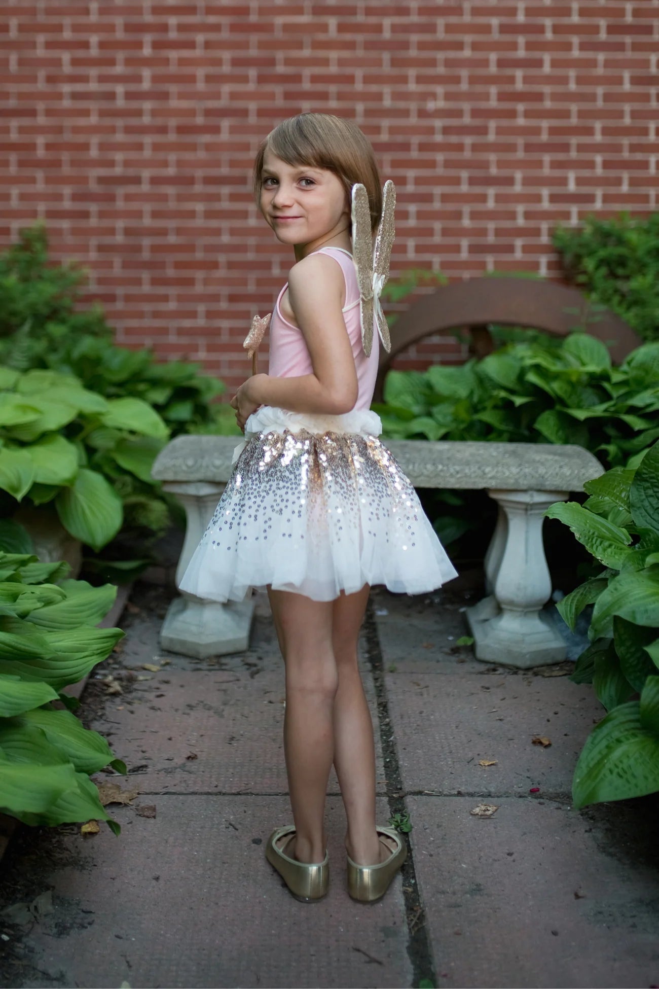 Gold Sequin Skirt Set