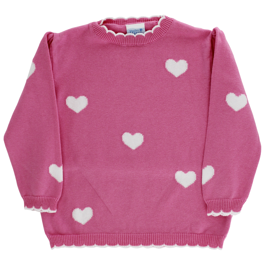 Pink Hearts Crew Neck Sweater