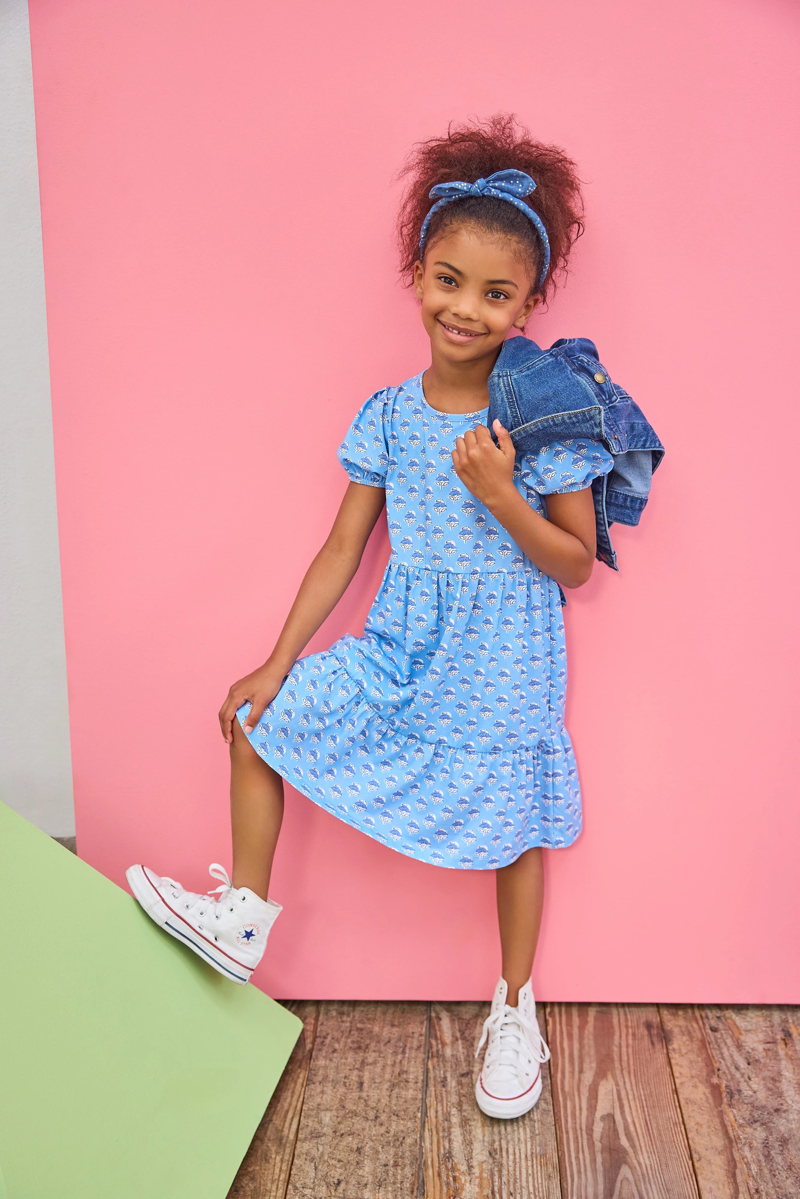 Cornflower Block Print Dress