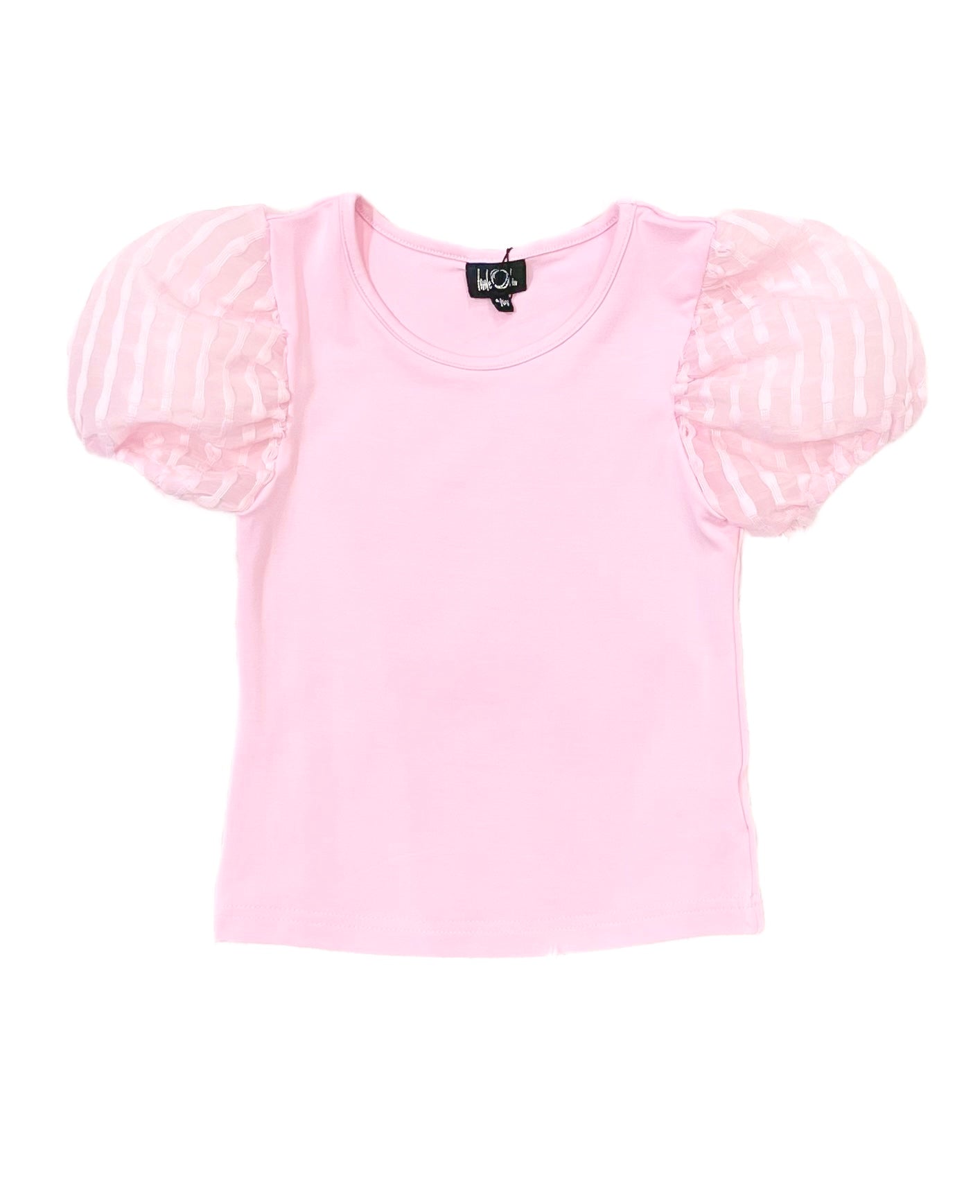 Pink Sheer Sleeve Top