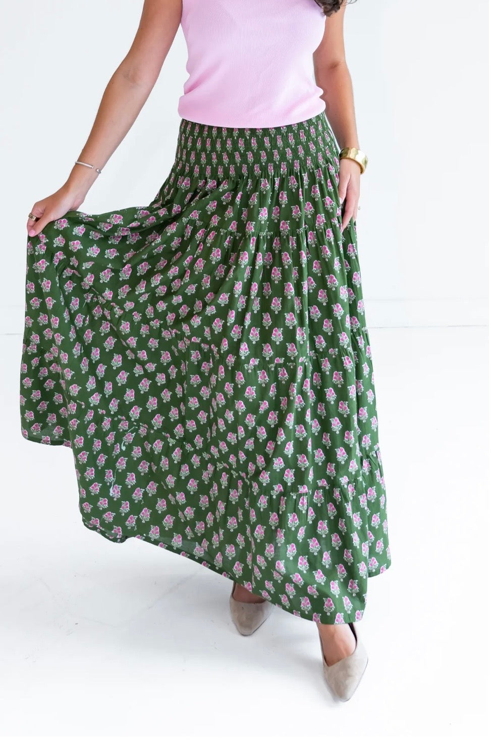 Green Block Britt Skirt