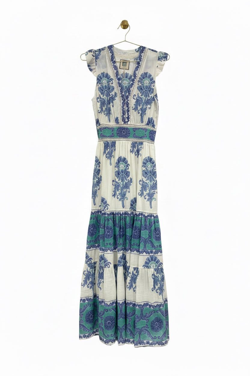 asos blue embroidered dress Blue & Green Annabelle Maxi L
