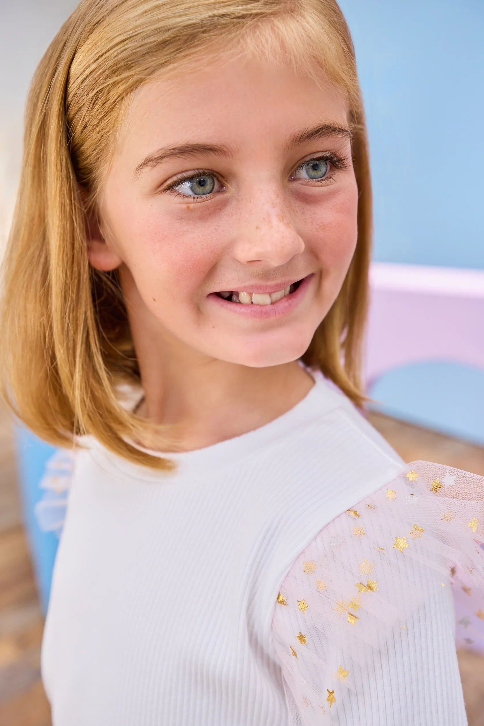 Pink & Gold Stars Sadie Top