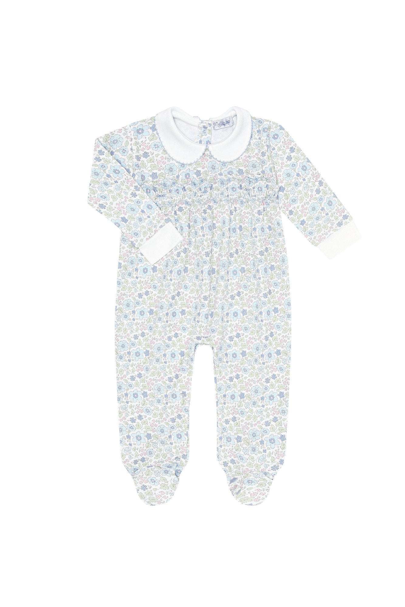 Blue Meadow Smocked Footie
