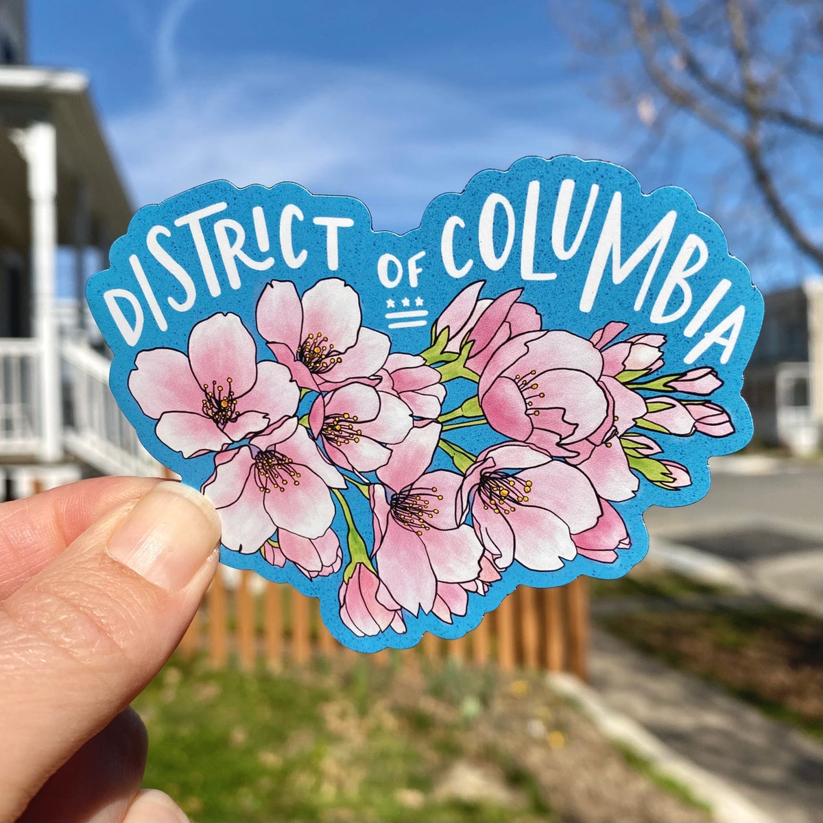 Flower Sticker Dc Blue DC Cherry Blossoms Sticker | Monday's Child