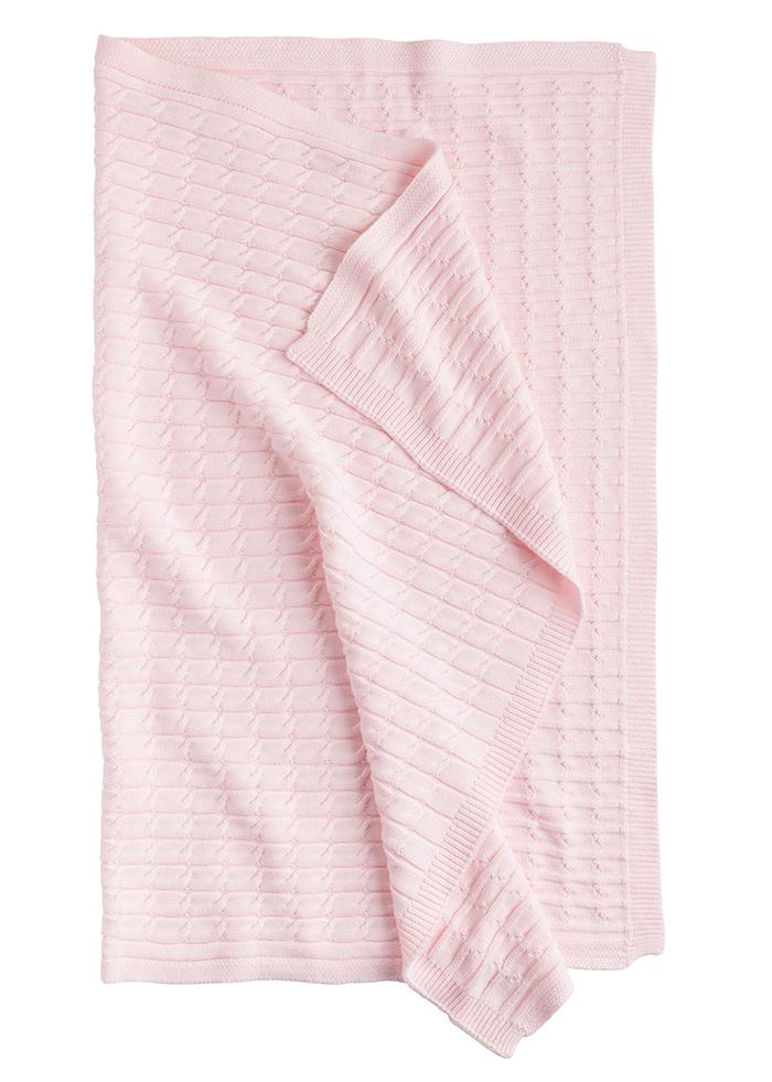 Pink Cable Knit Blanket