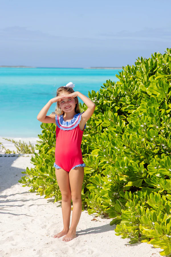Red & Blue Sandy Lane Swimsuit