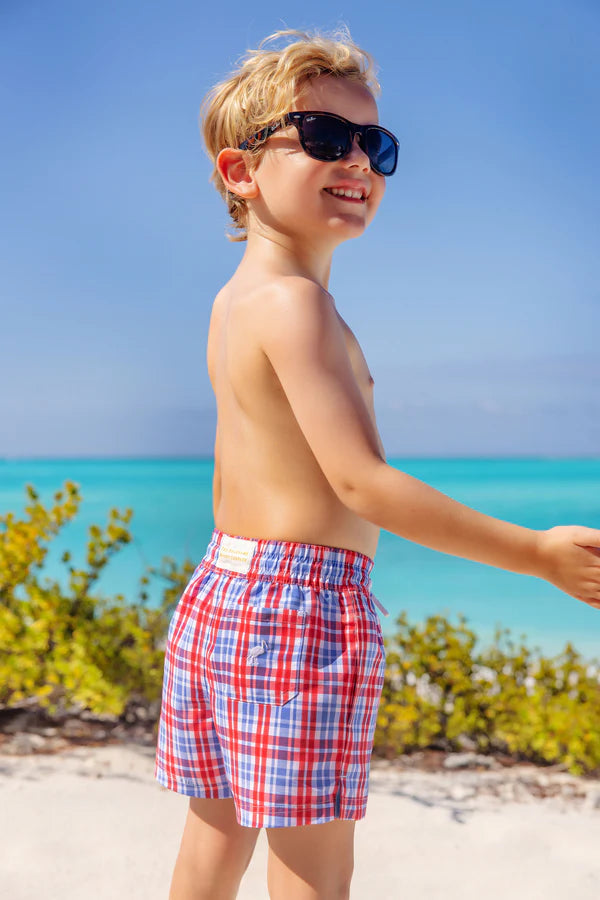 Lawn Party Plaid Swim Trunks