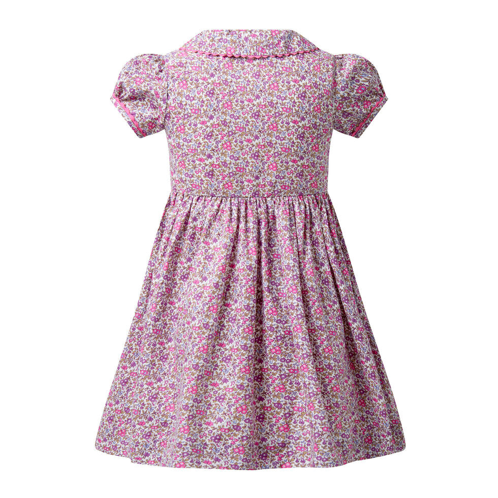 Pink Floral Button Front Dress