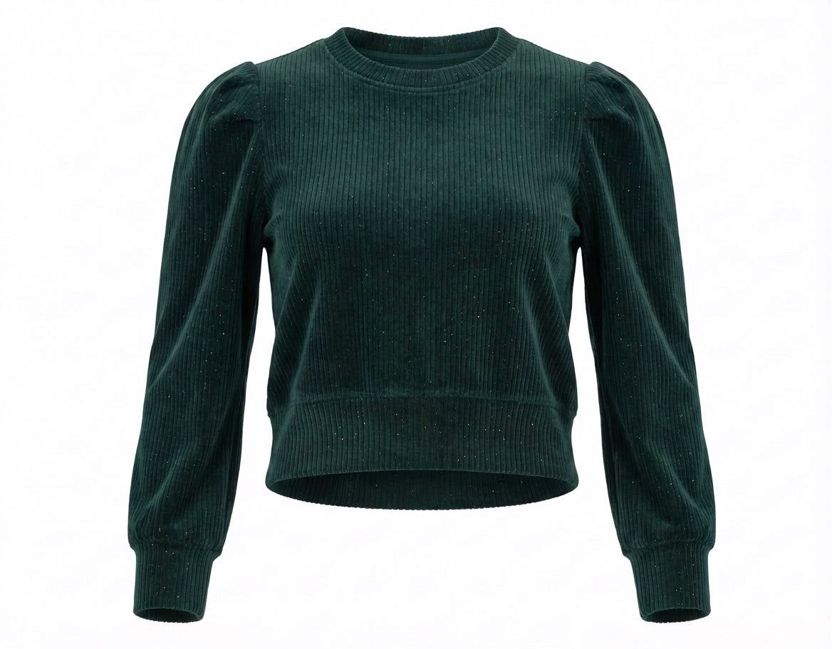 Green Velour Peyton Top