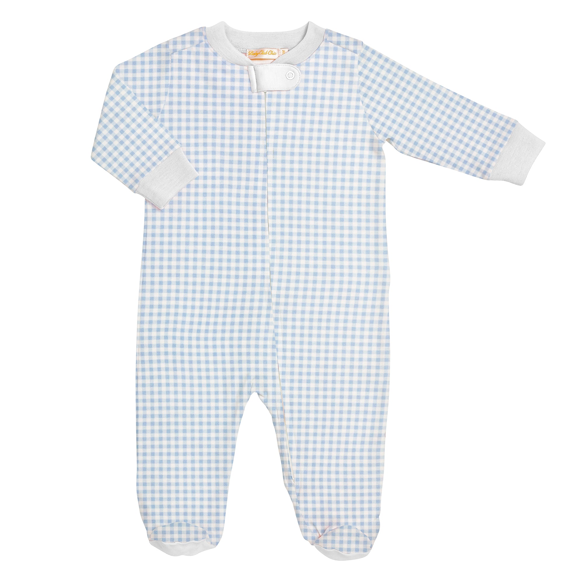Light Blue Minichecks Footie