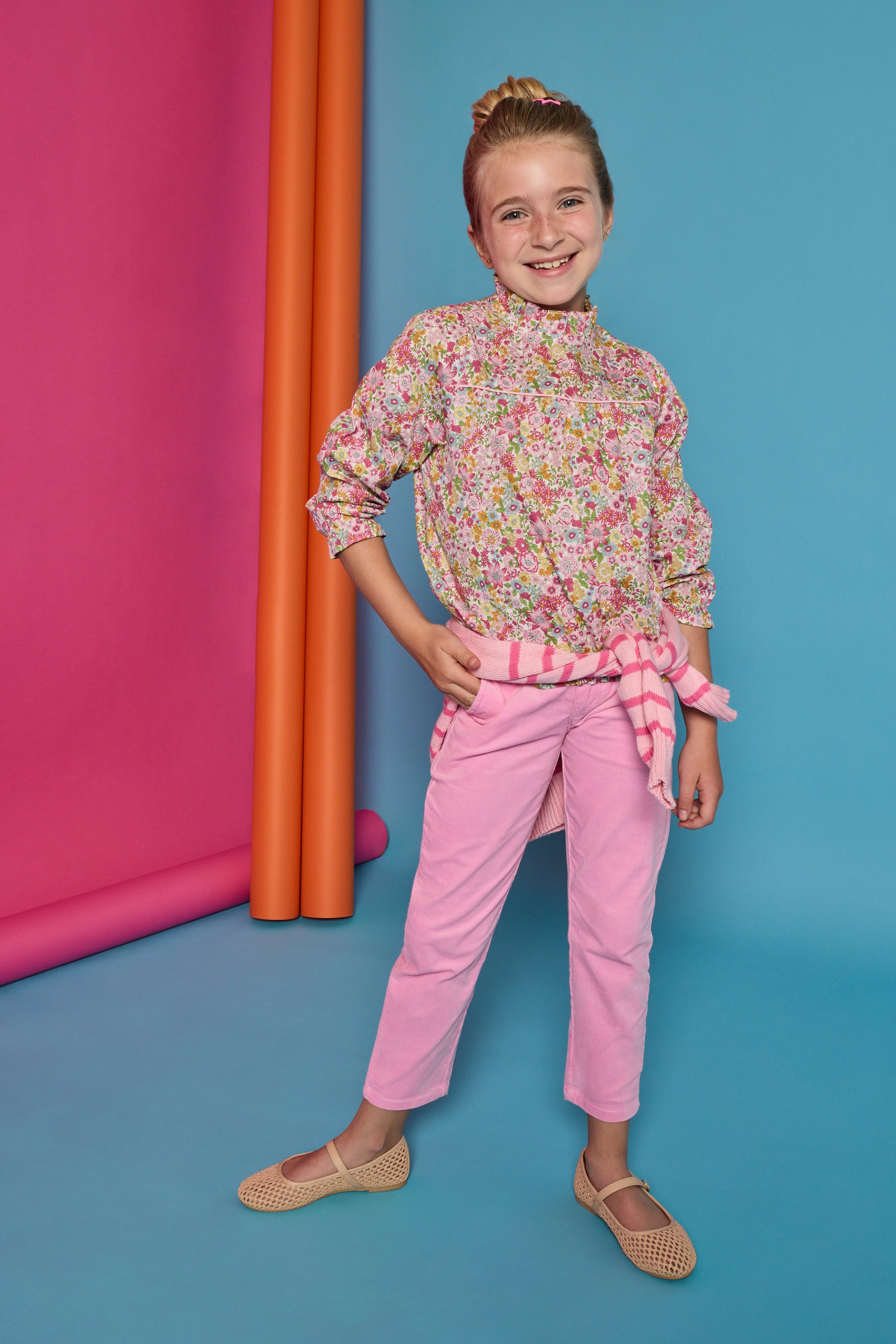 Pink Cord Twiggy Pants
