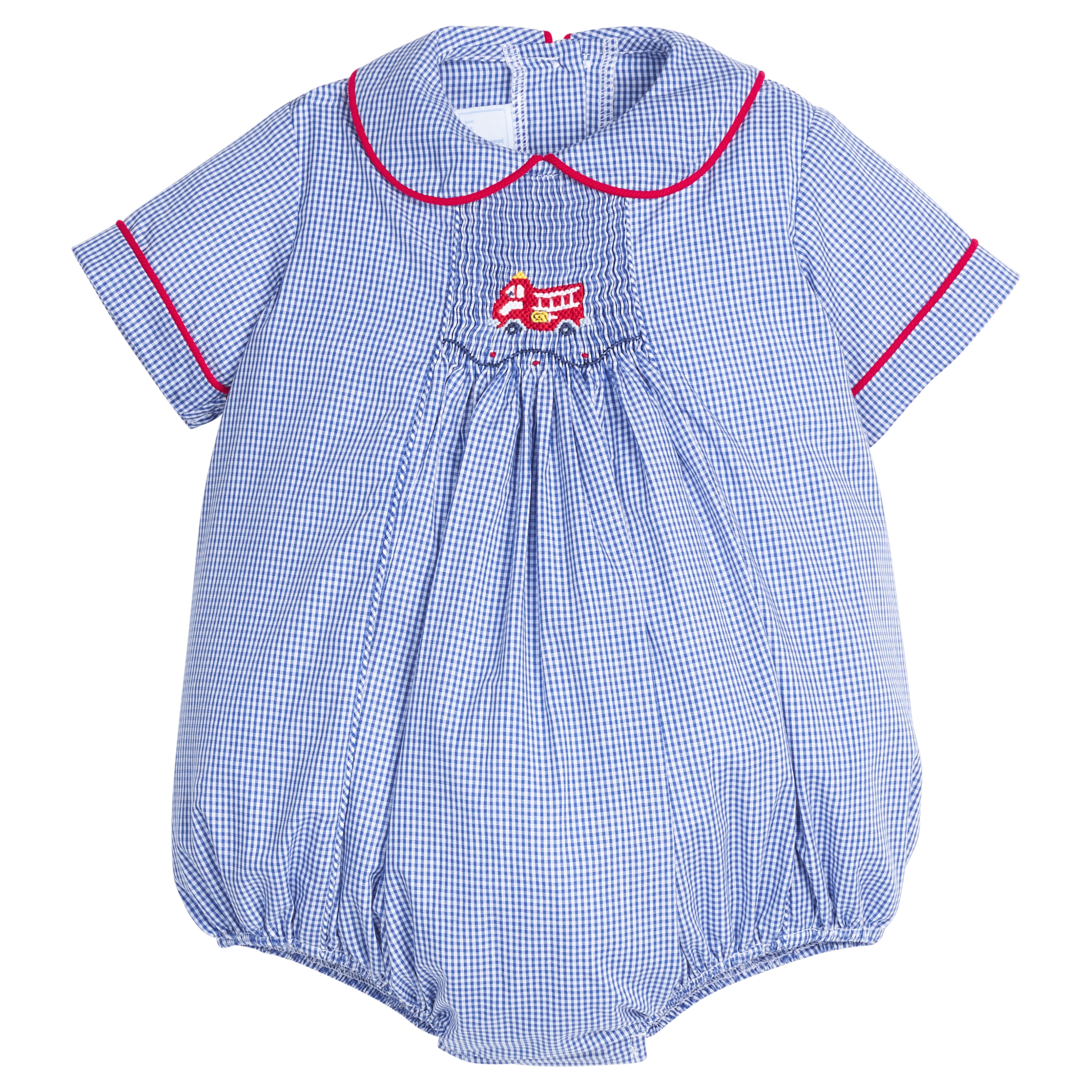 Firetruck Chest Smocked Bubble