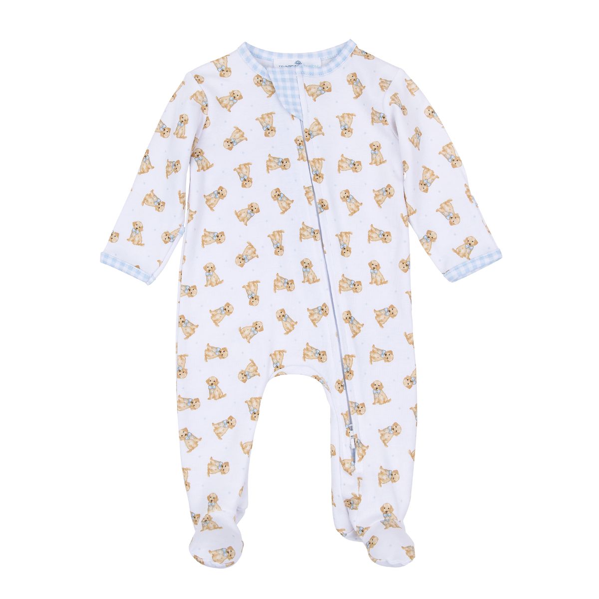 Sweet Golden Blue Zip Footie
