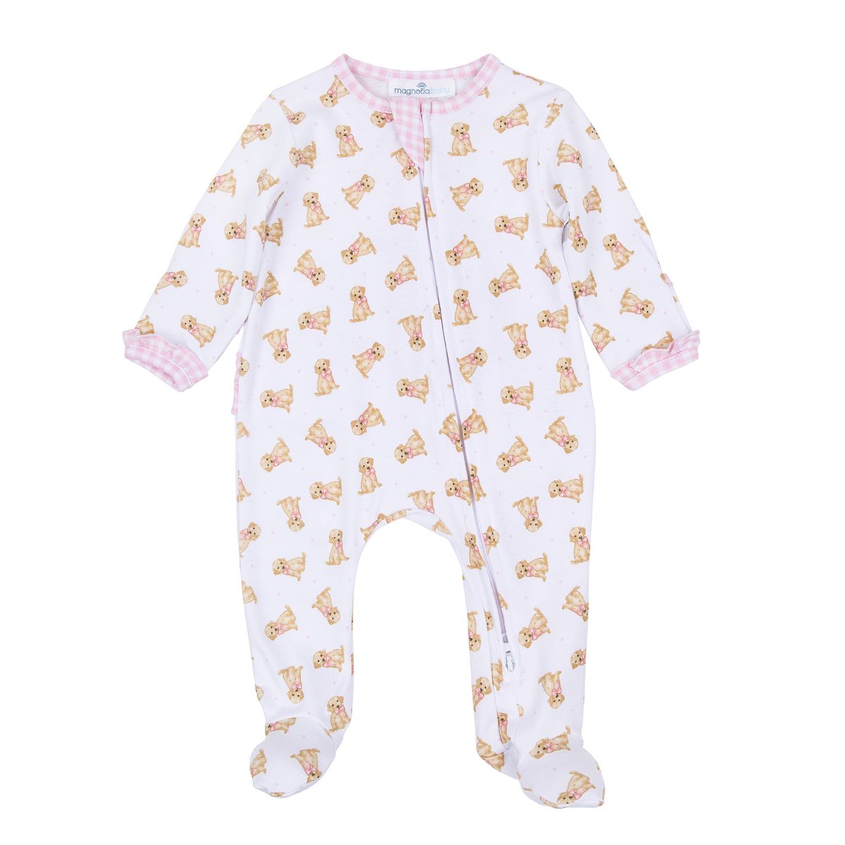 Sweet Golden Pink Zip Footie