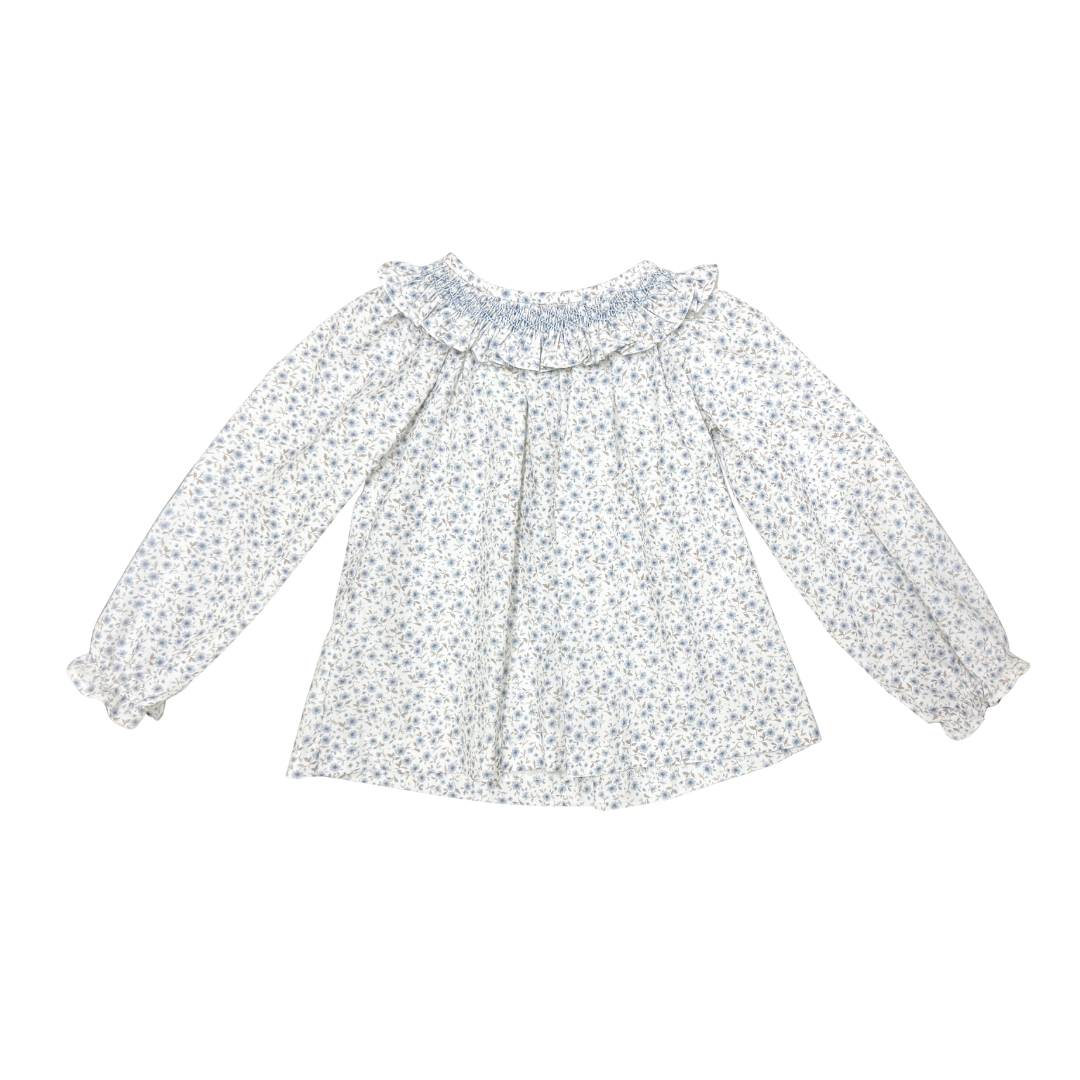 Dusty Blue Floral Scarlett Blouse
