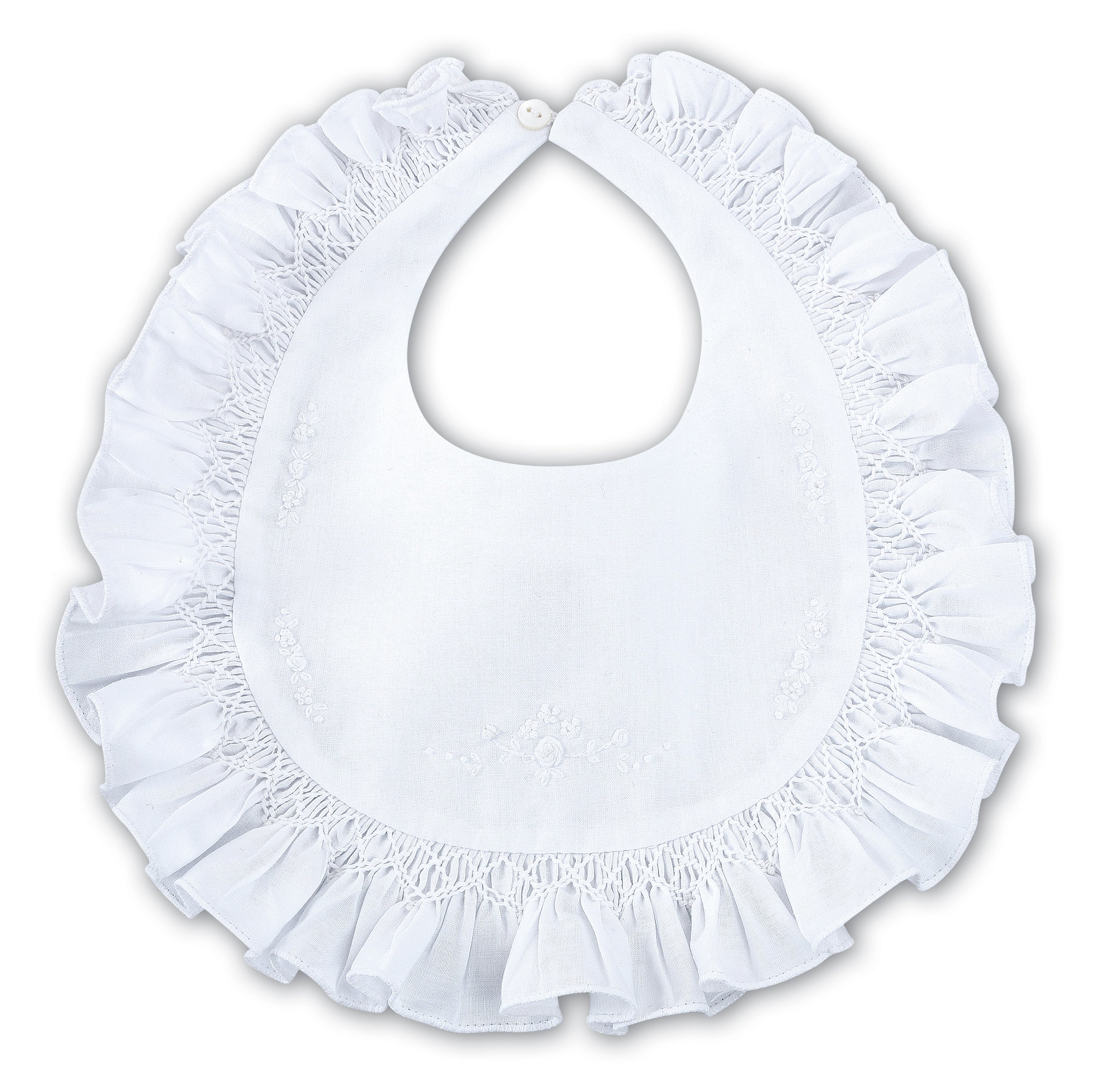 White Embroidered Bib