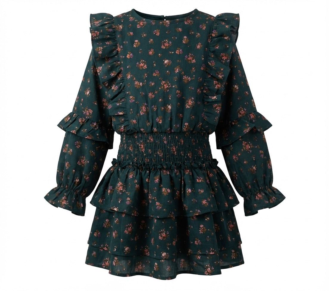 Evergreen Floral Charlie Dress