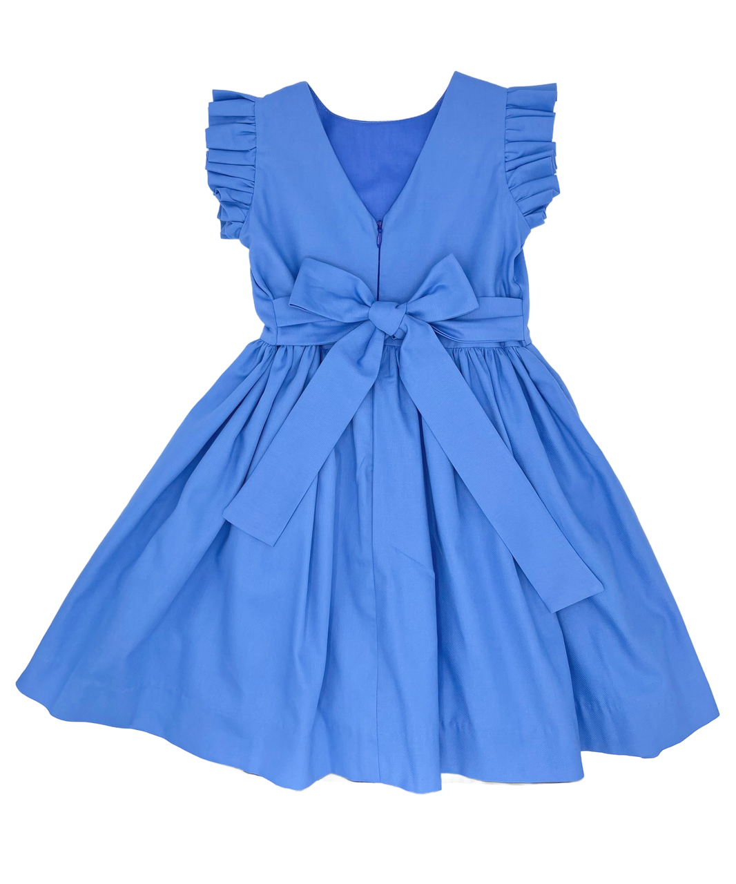 Periwinkle Pique Flutter Dress