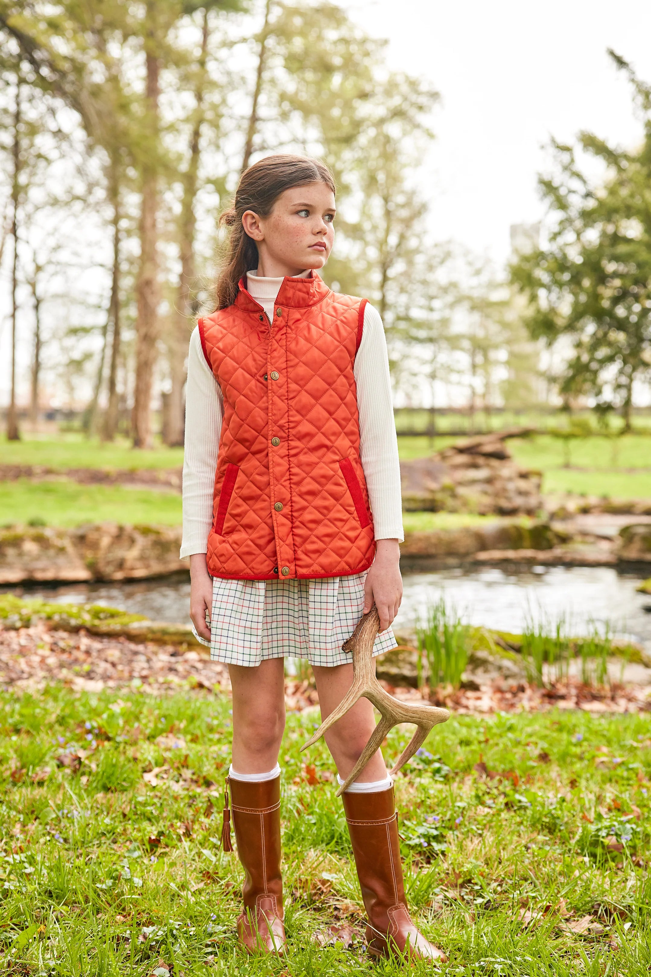 Orange Classic Quilted Vest