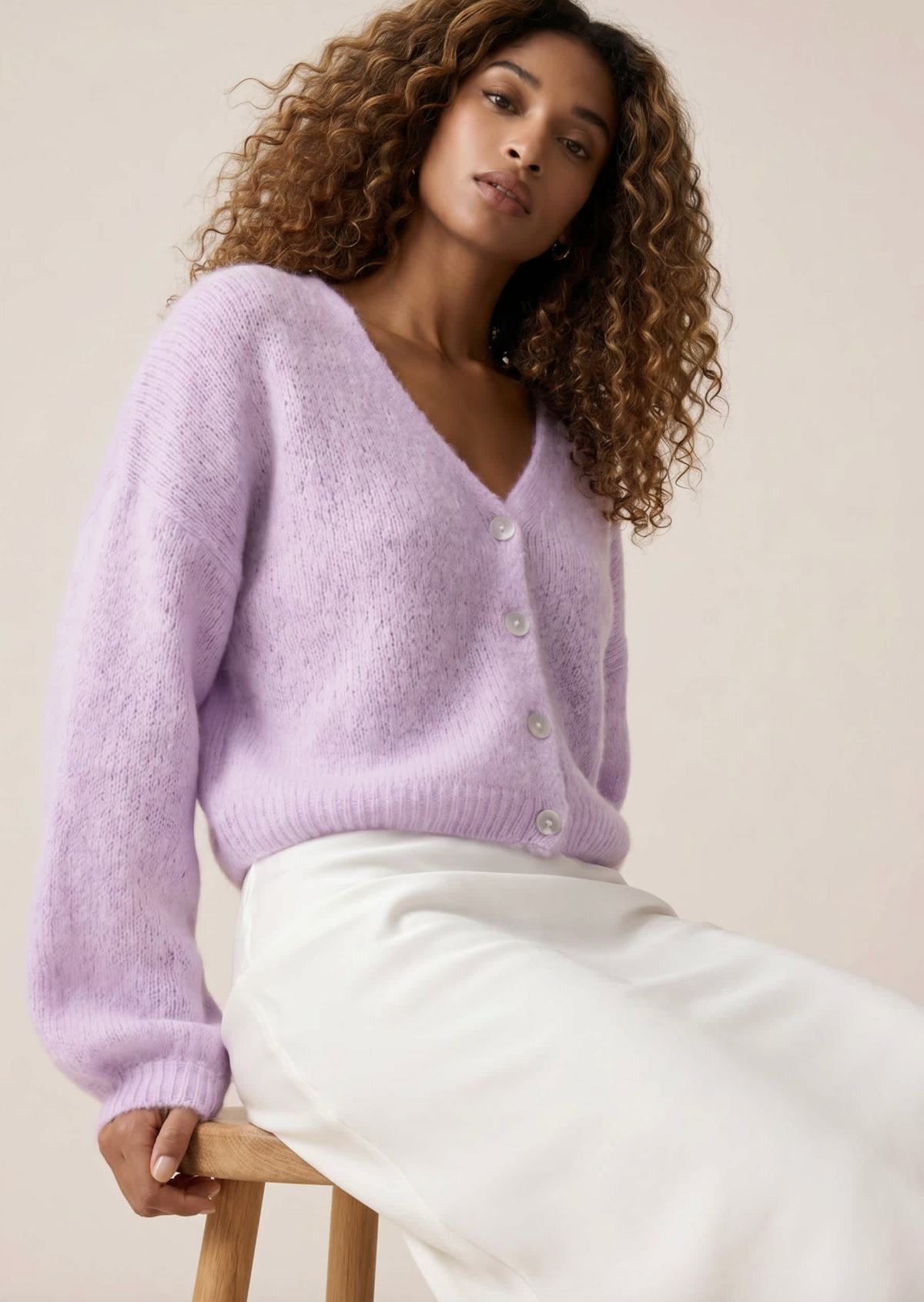 Lilac Cornelia Cropped Cardigan