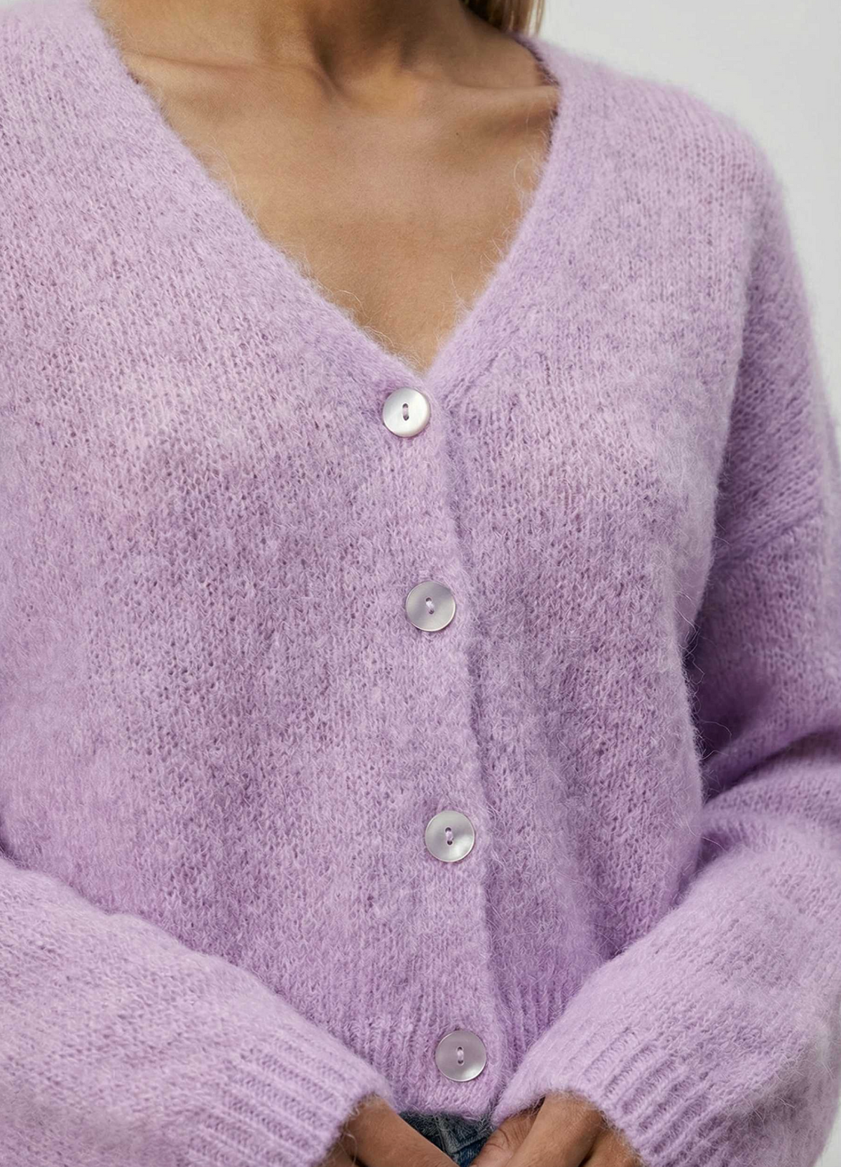 Lilac Cornelia Cropped Cardigan