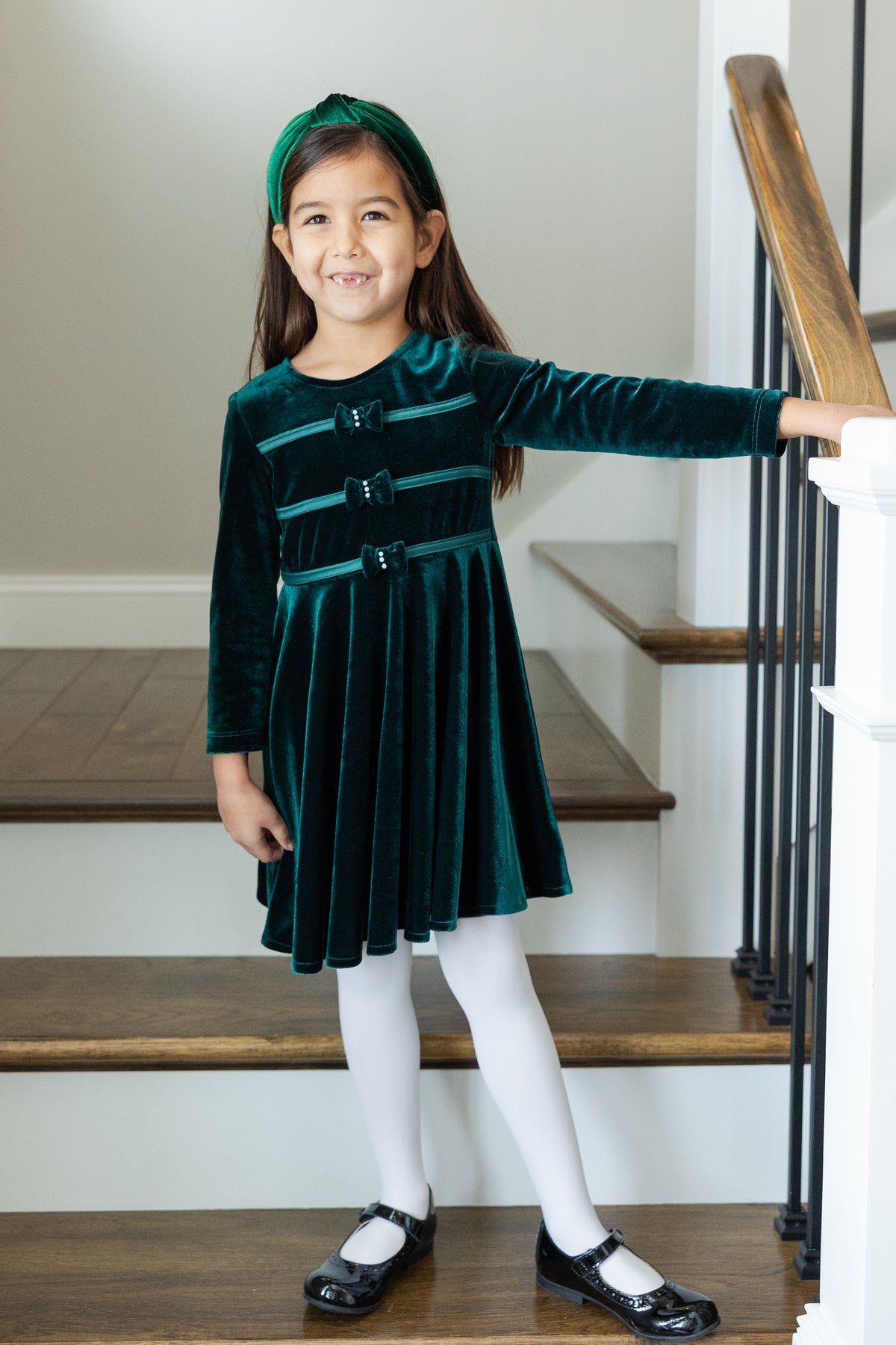 Green Velvet Pearl Dress