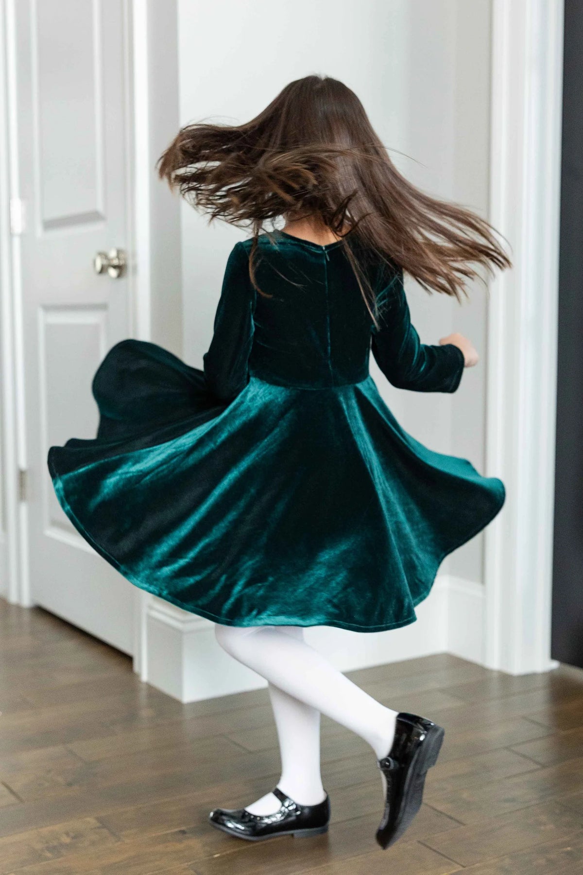 Green Velvet Pearl Dress