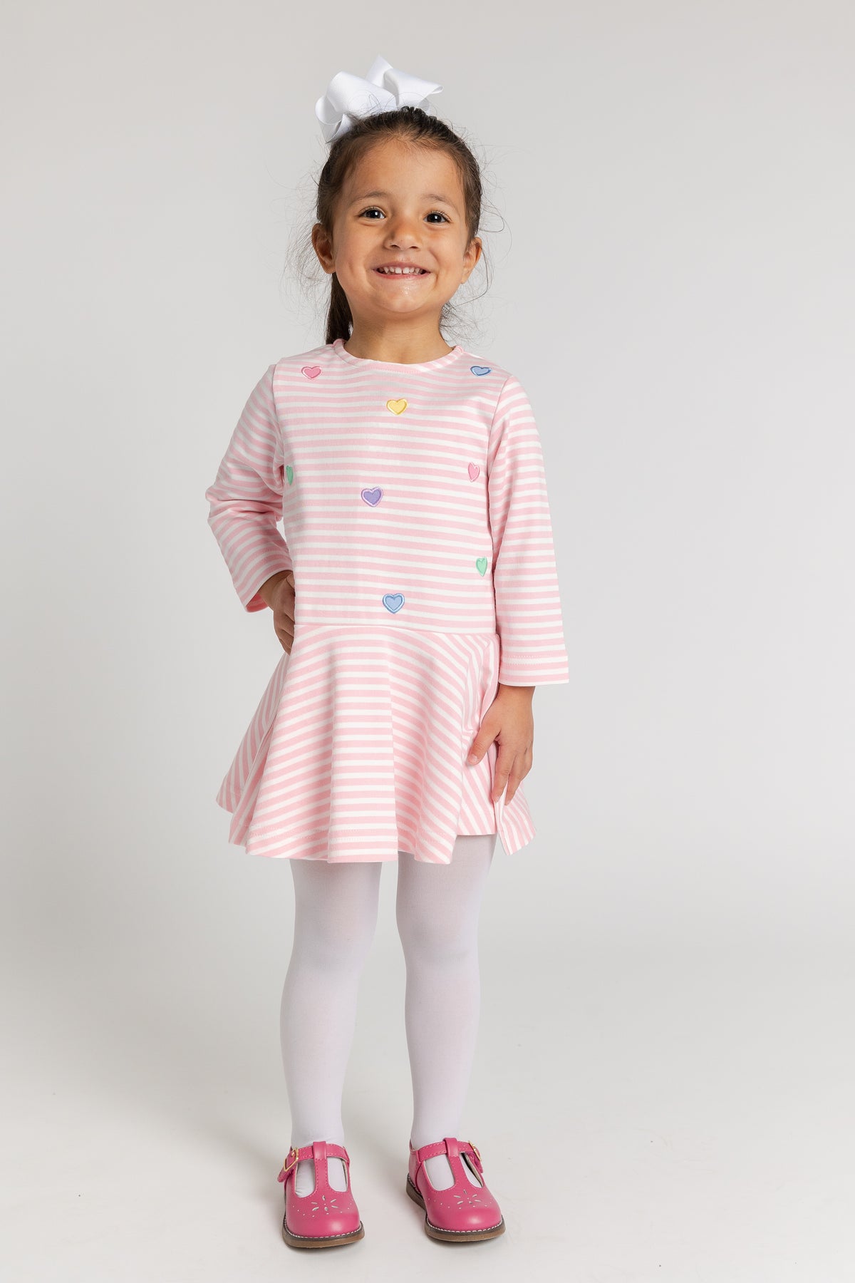 Pink Applique Heart Dress
