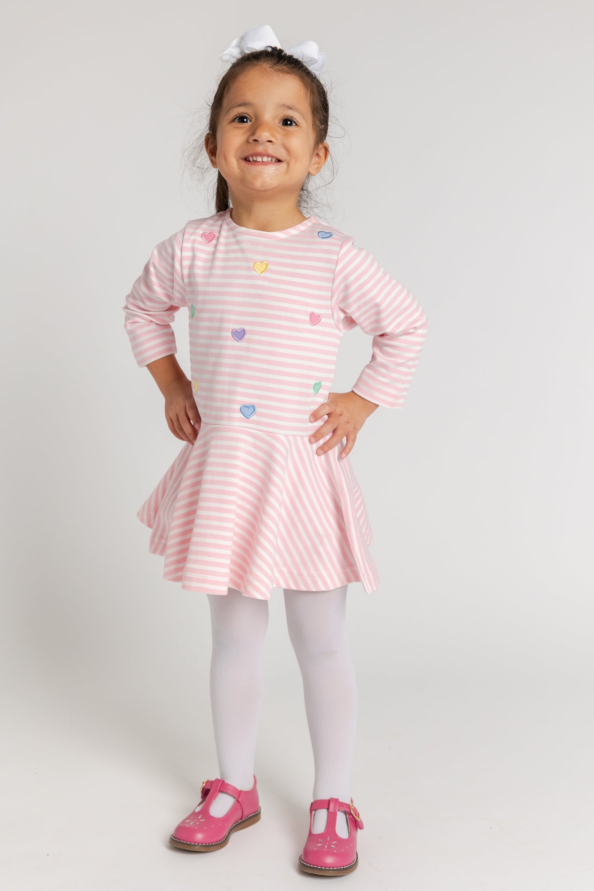 Pink Applique Heart Dress
