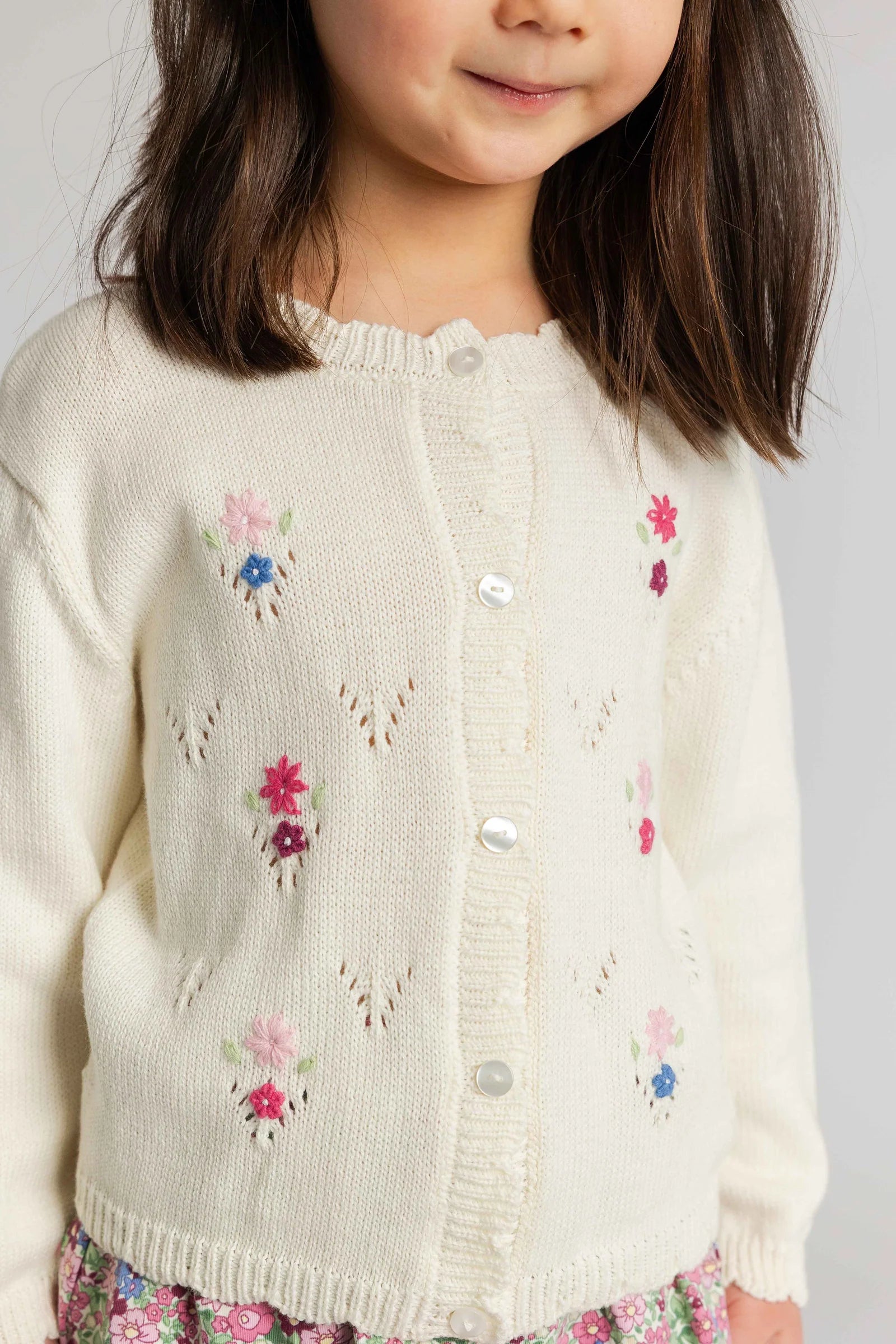 Flower Embroidered Cardigan
