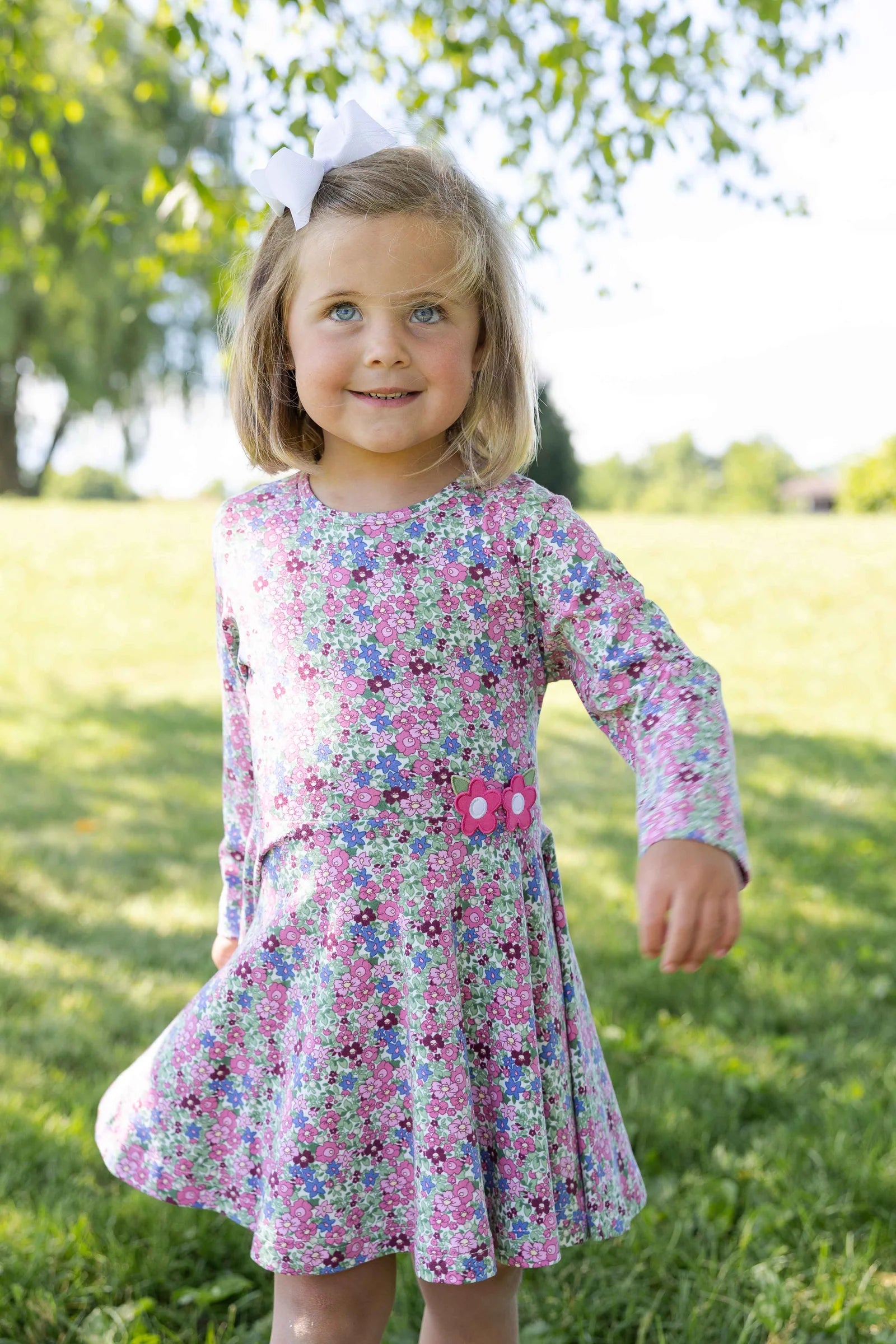 Purple Floral Knit Dress