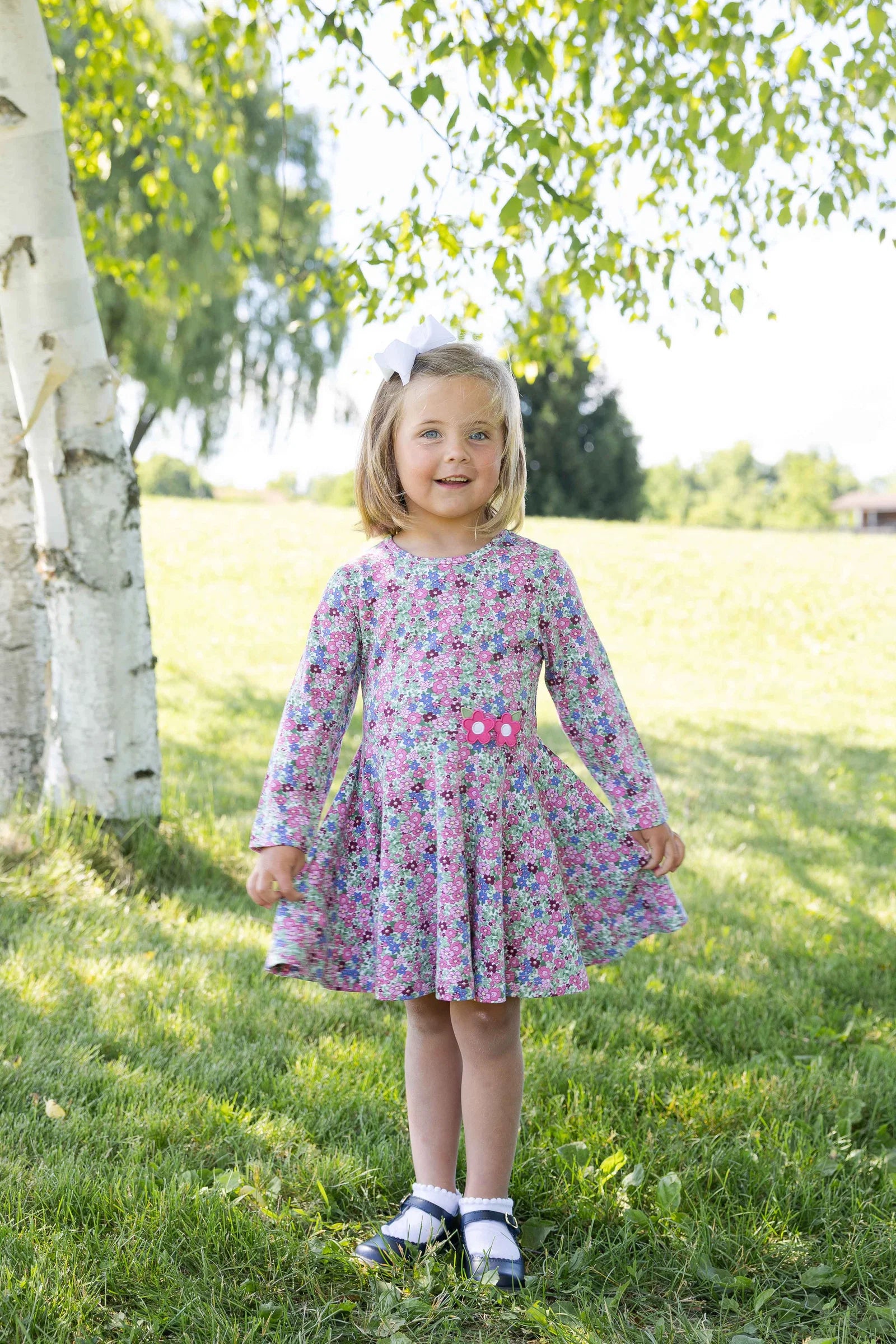 Purple Floral Knit Dress