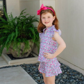 Pink Floral Margot Skort