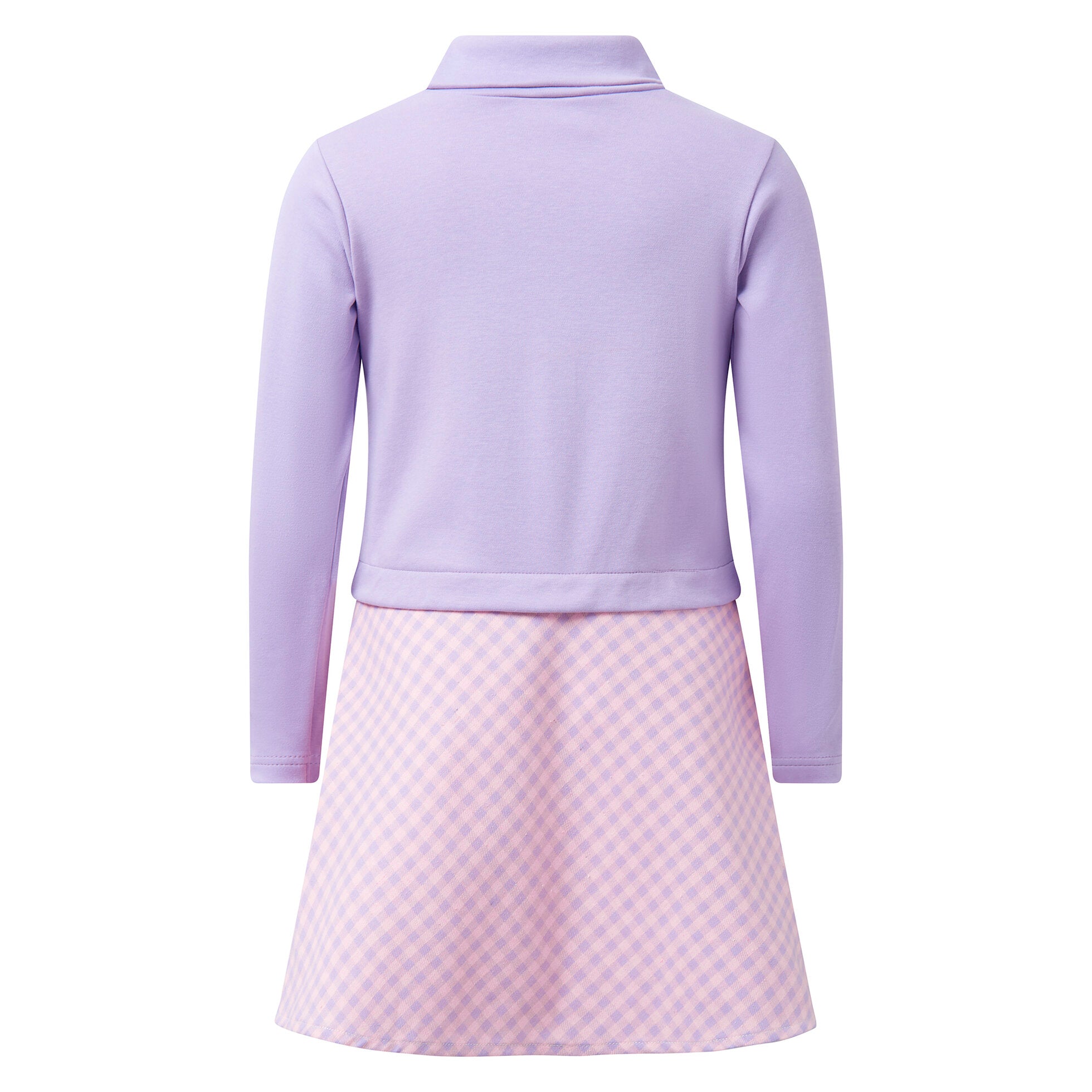 Purple Check Turtleneck Dress