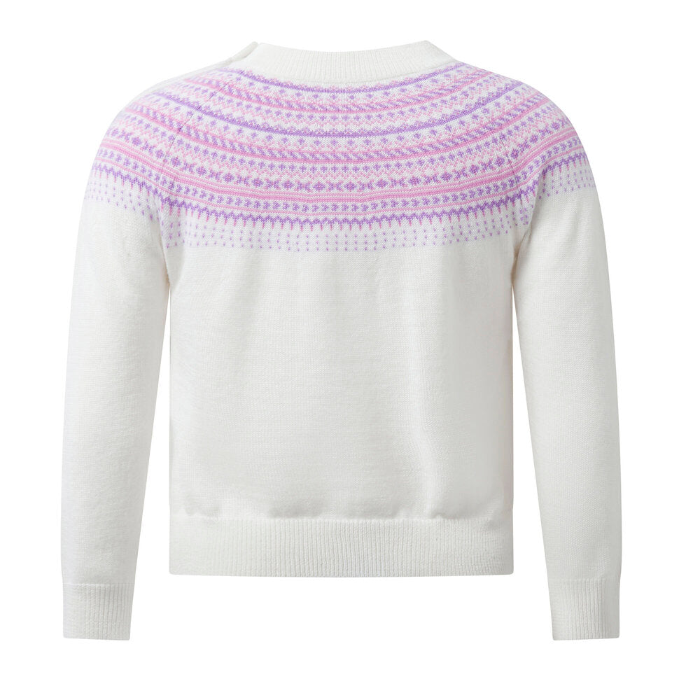 White & Purple Fairisle Sweater