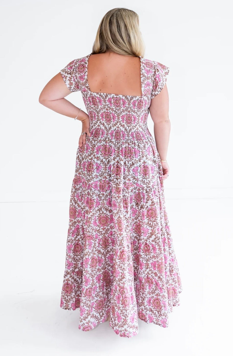 Pink Trellis Maxi Dress